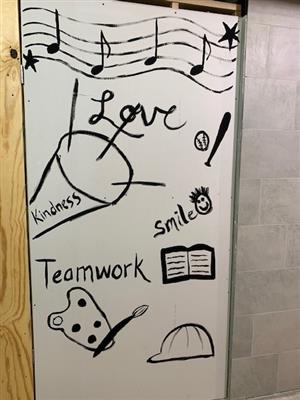 inspiring artwork in hallway